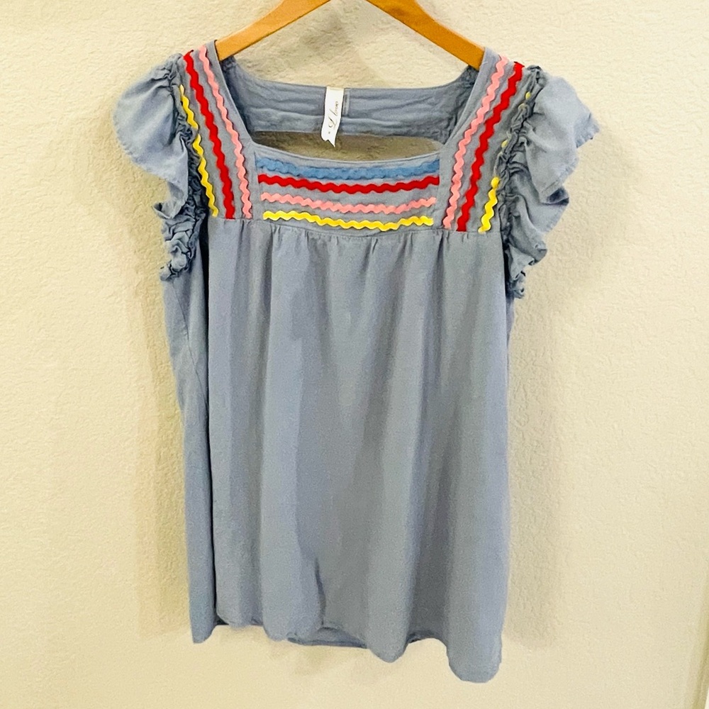 Ric Rac Ribbon Detail Top - Size M - Picture 2 of 4